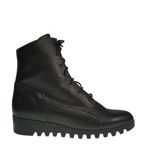 • ARCHE • Women’s Lominy Lace Up Ankle Boots Pebbled Leather Black 37